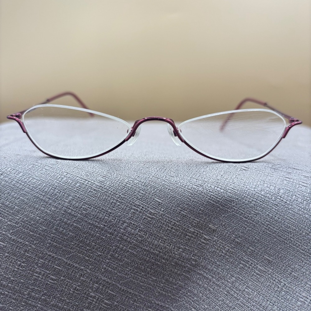 Ellen Tracy ET3016 Burgundy Cat Eye Half Rim Eyeglasses Frames 47-21-140